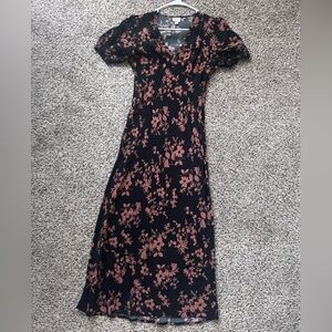 A New Day Black and Pink Floral Dress